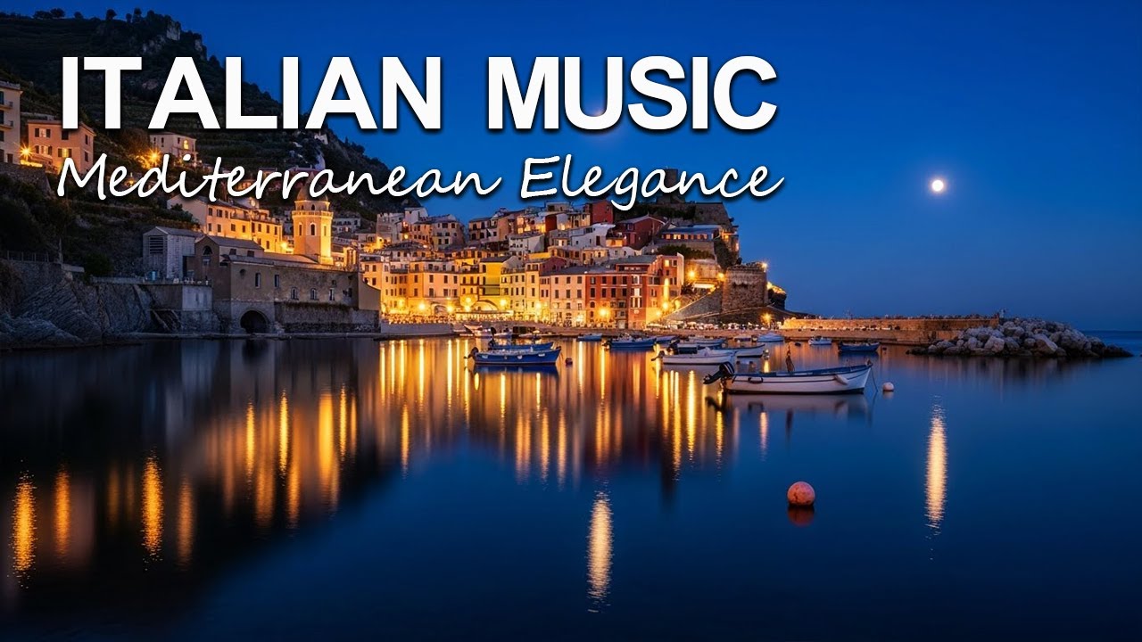 Italian Music – Mediterranean Dream 🌙 Moonlit Yacht & Ocean Calm