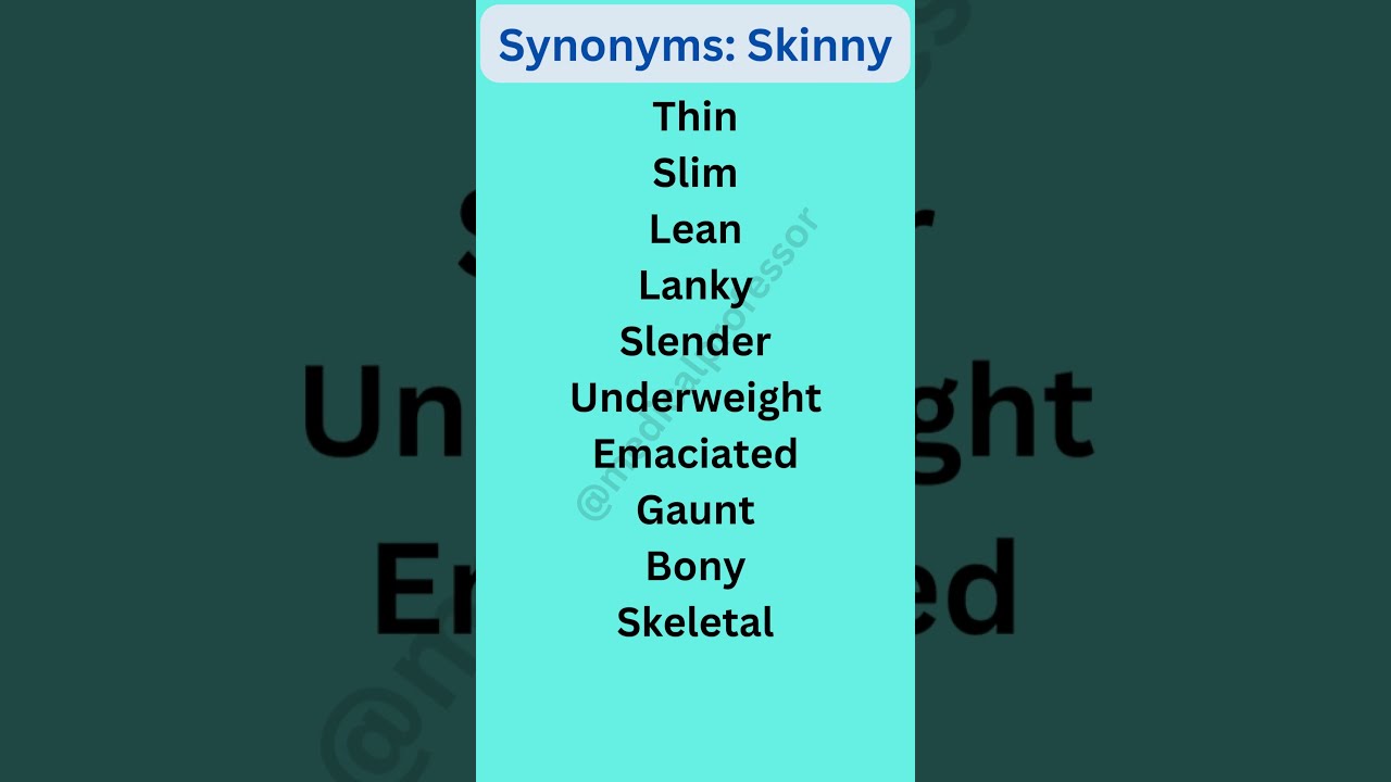 Synonyms Skinny Learn English Vocabulary YouTube Synonyms Skinny Learn English Vocabulary YouTube