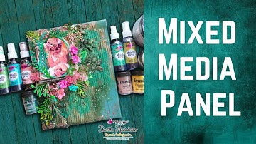 Beginners Mixed Media Panel Tutorial using immix® Metallic Sprays & embossing powder