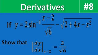 if y= 2 asin(x-2 /root6) - root(2+4x-x2) show that ...wbchse hs math differentiation  8