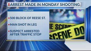 Man arrested after 1 injured in Carthage shooting
