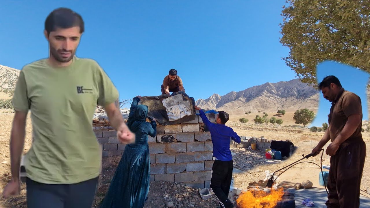 Leila's nomadic life in the heart of the mountainsInstalling roof insulation with the help of master