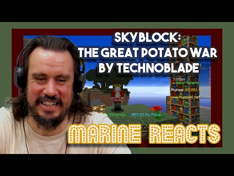 Skyblock The Great Potato War by Technoblade | Marine Reacts