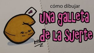 Cómo dibujar una galleta de la suerte kawaii / How to draw a fortune cookie