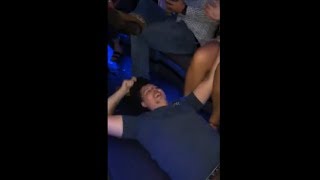 Drunk Guy Fell On His Back In An Attempt To Do A Back Lever Hold