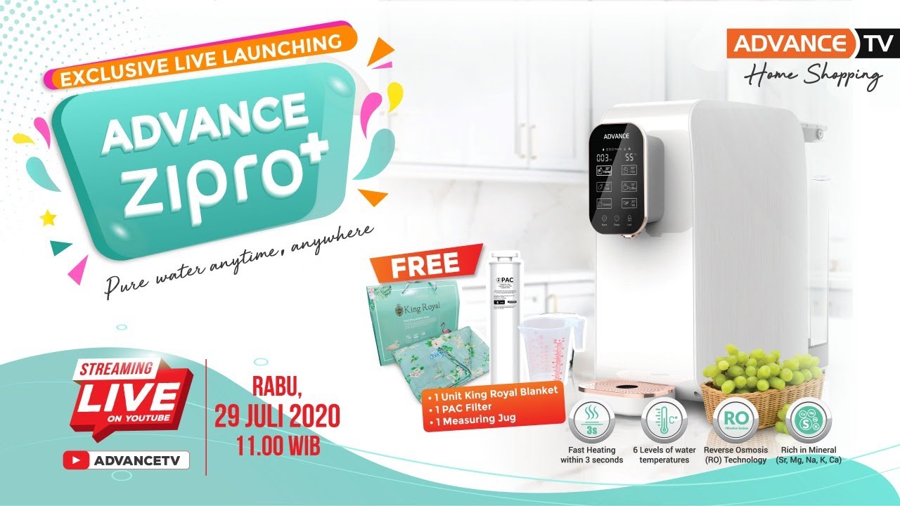 EXCLUSIVE LIVE LAUNCHING ADVANCE ZIPRO+, The New Zero Installation Water Purifier