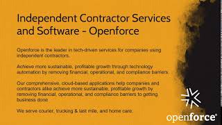 Independent Contractor Services and Software - Openforce