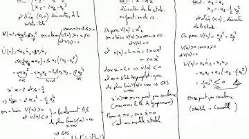 I. Rappel 4. méthode de Lyapunov Correction des exercices