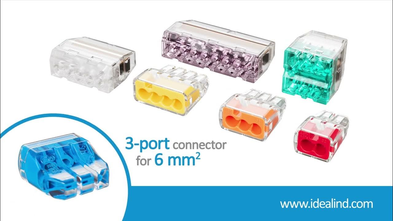 WAGO - Connector, Pushwire, 6mm2, 3 Way