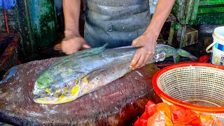 FISH MARKET ACEHNESE 🔪🔥|| MOST POPULAR BIG MAHI MAHI FISH CUTTING SKILLS IN FISH MARKET