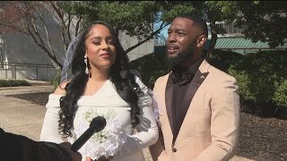 Couples say 'I do' on Valentine's Day