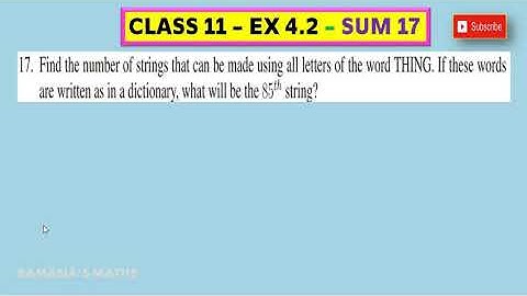 CLASS 11 - EX 4.2 - SUM 17