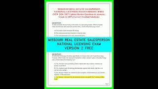 The 2026 Missouri Real Estate National Exam Version 2 Free Study Guide