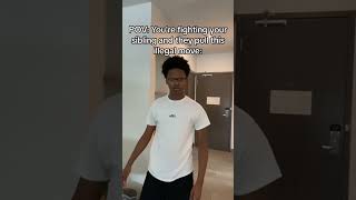 When you’re fighting with your sibling and they pull this illegal move😐#shorts ￼