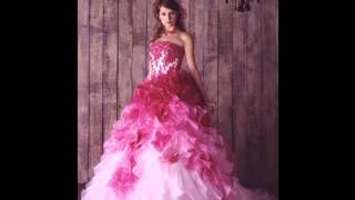 Black and pink wedding dresses
