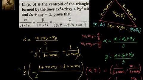 Coordinate Geometry: Pair of Straight Lines- Find Centroid.