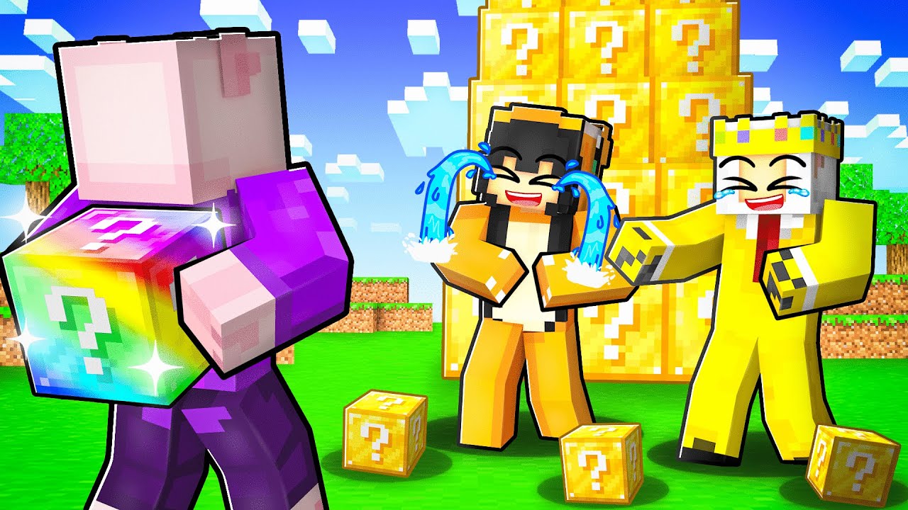 Předstíral jsem EXTRÉMNÍHO NOOBA v Minecraft LUCKY BLOK ZÁVODU!