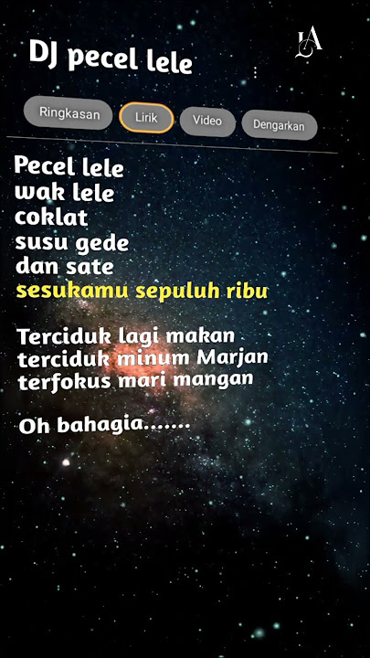 Lirik Lagu DJ Pecel lele #fypシ゚viral #liriklaguindo #viraltiktok #djremix #trendingshorts