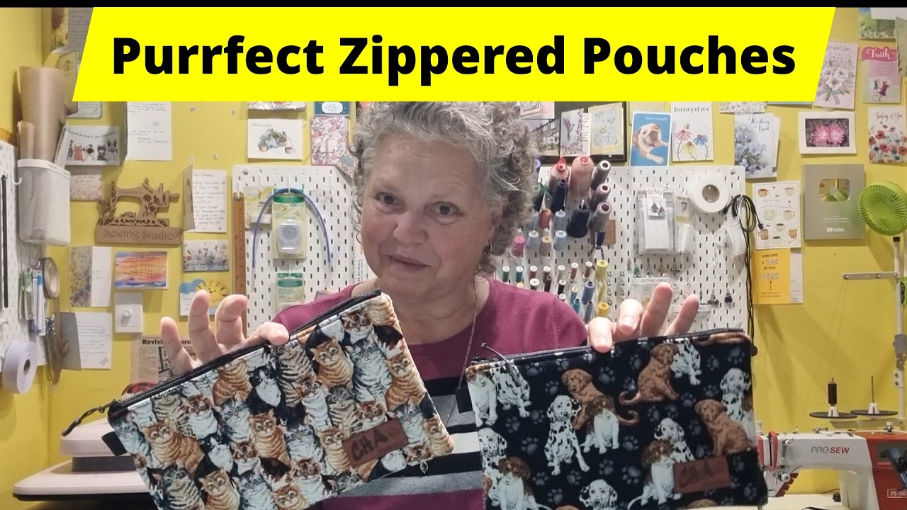 How to sew zippered pouches with contrast fabric. Mix fabric when you don't have enough. Sew to sell