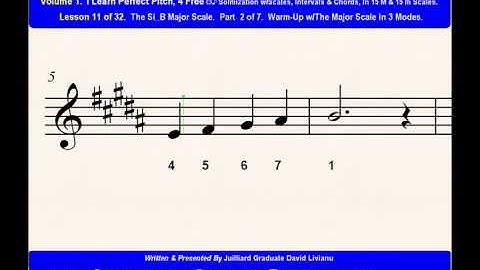 Part 2b. LESSON 11 of 32, The Si_B Major Scale. EAR TRAINING EXERCISES