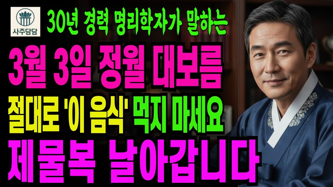 3월 3일 정월 대보름 절대로 '이 음식' 먹지 마세요 재물복 날아갑니다ㅣ사주풀이ㅣ명리학ㅣ연애운ㅣ재물운ㅣ운세ㅣ대박운세ㅣ결혼운ㅣ사업운ㅣ궁합