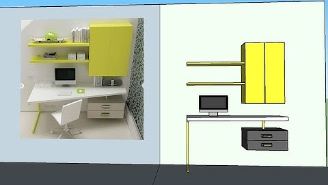How to make STUDY TABLE - Sketchup 3D