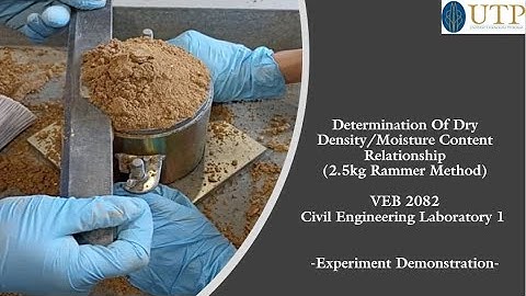 Determination Of Dry Density/Moisture Content Relationship