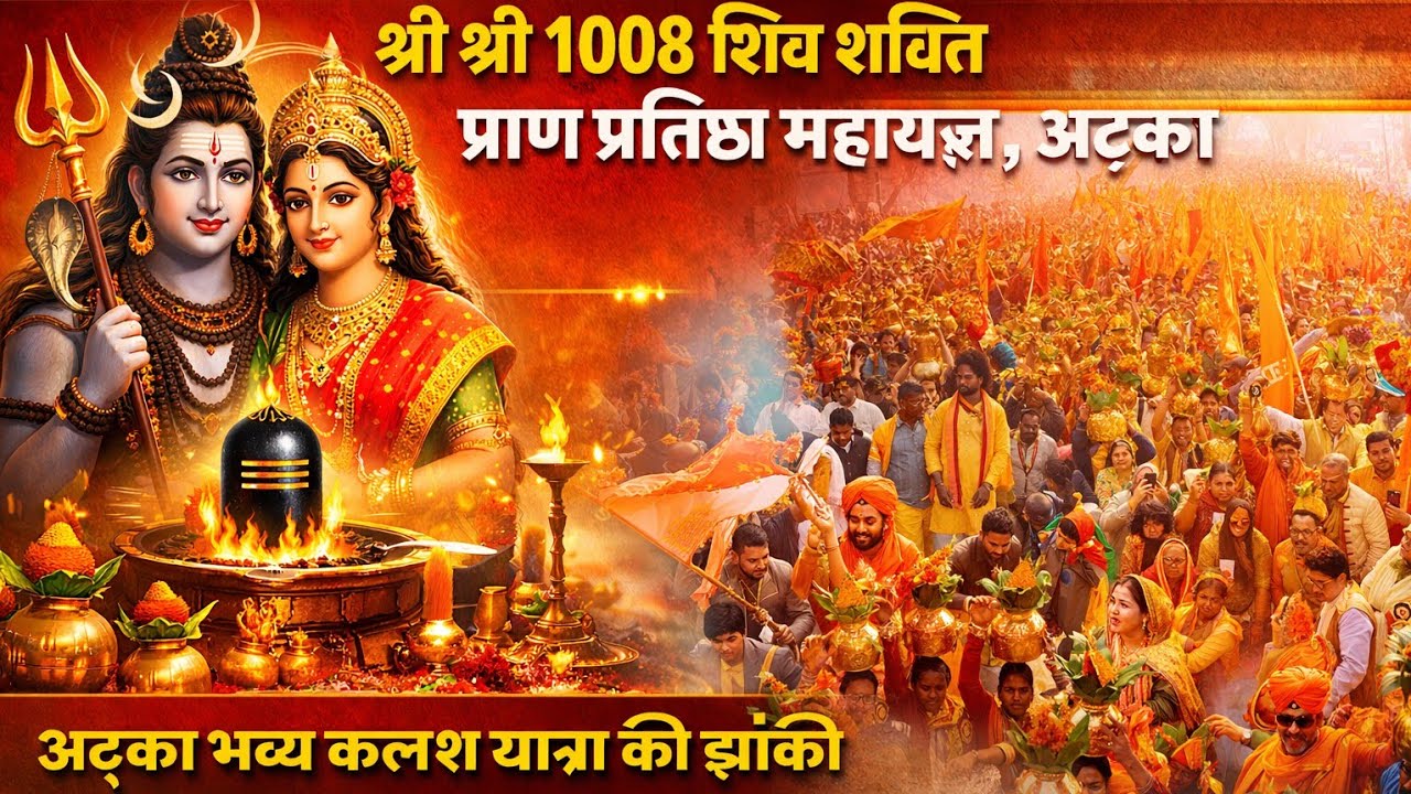 Atka Bhavy Kalash Yatra!❣️❤️🙏 Shiv Shakti Pran Pratishtha Mahayagy 👏❣️#chandanrembo7 #atka #mahadev🙏