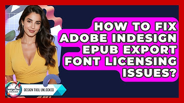 How To Fix Adobe InDesign EPUB Export Font Licensing Issues? - Design Tool Unlocked