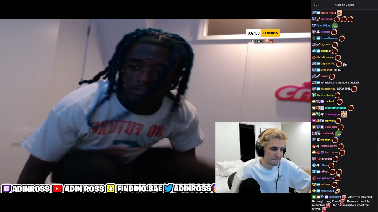 xQc laughs at Uzi falling off a chair