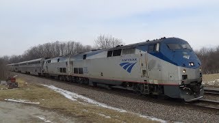 The eastbound "california zephyr" comes through agency, iowa on march
2, 2019. cars of amtrak #6 are in a backwards order today. westbound
train was ...