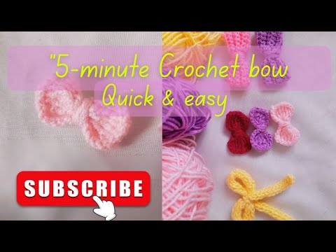 How to crochet a simple & beautiful bow? | quick tutorial ! - YouTube