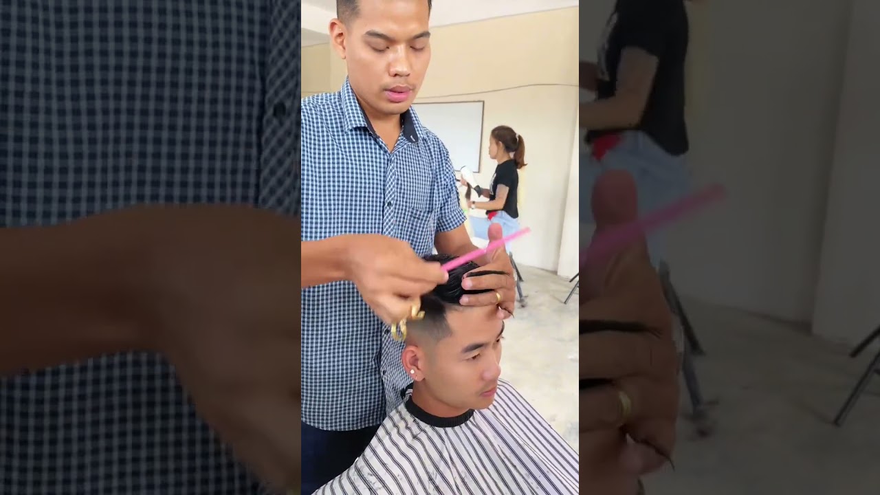 Comb Over & Mid Fade ညှပ်နည်း ✂️💇‍♂️