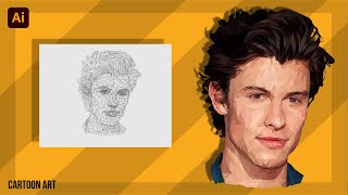 Low Poly Art - Shawn Mendez | Time-Lapse | Adobe illustrator
