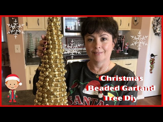 Diy Golden Christmas Tree Beads Garland Guide Photo How Make Stock