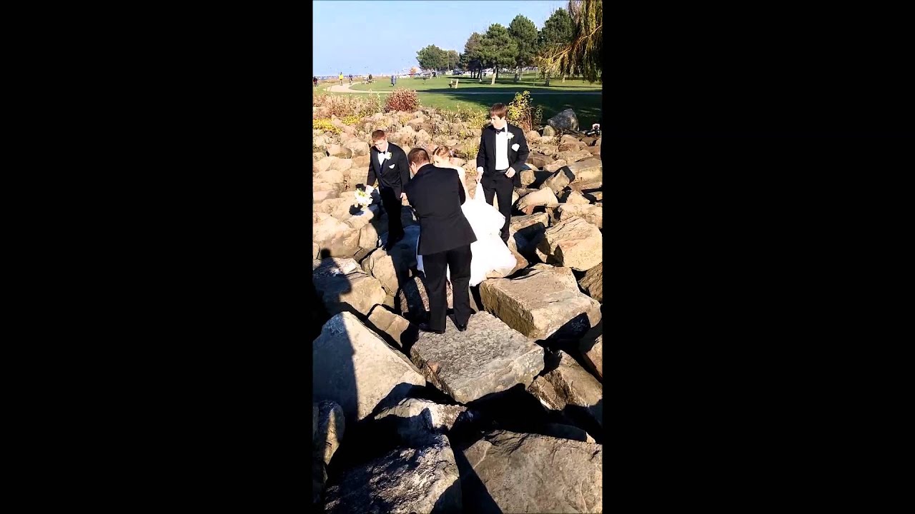 Theresa and Phil's wedding wedding dress rock climb YouTube