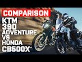 KTM vs Honda | KTM 390 Adventure vs Honda CB500X  | Visordown.com