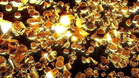 Flying Golden Ice Cubes  Stock Motion Graphics