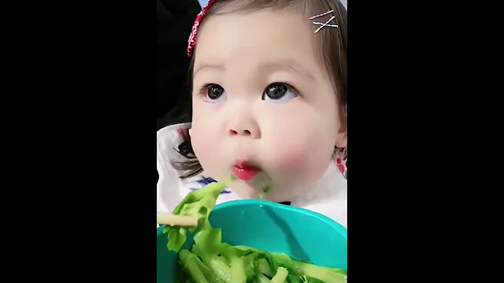 Cute baby eating vegetables # 32