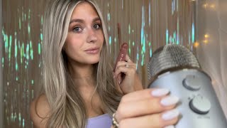 ASMR| Doing My Spring Makeup💟🟣 (whispering, Tapping, Makeup Sounds, & Mouth Sounds)