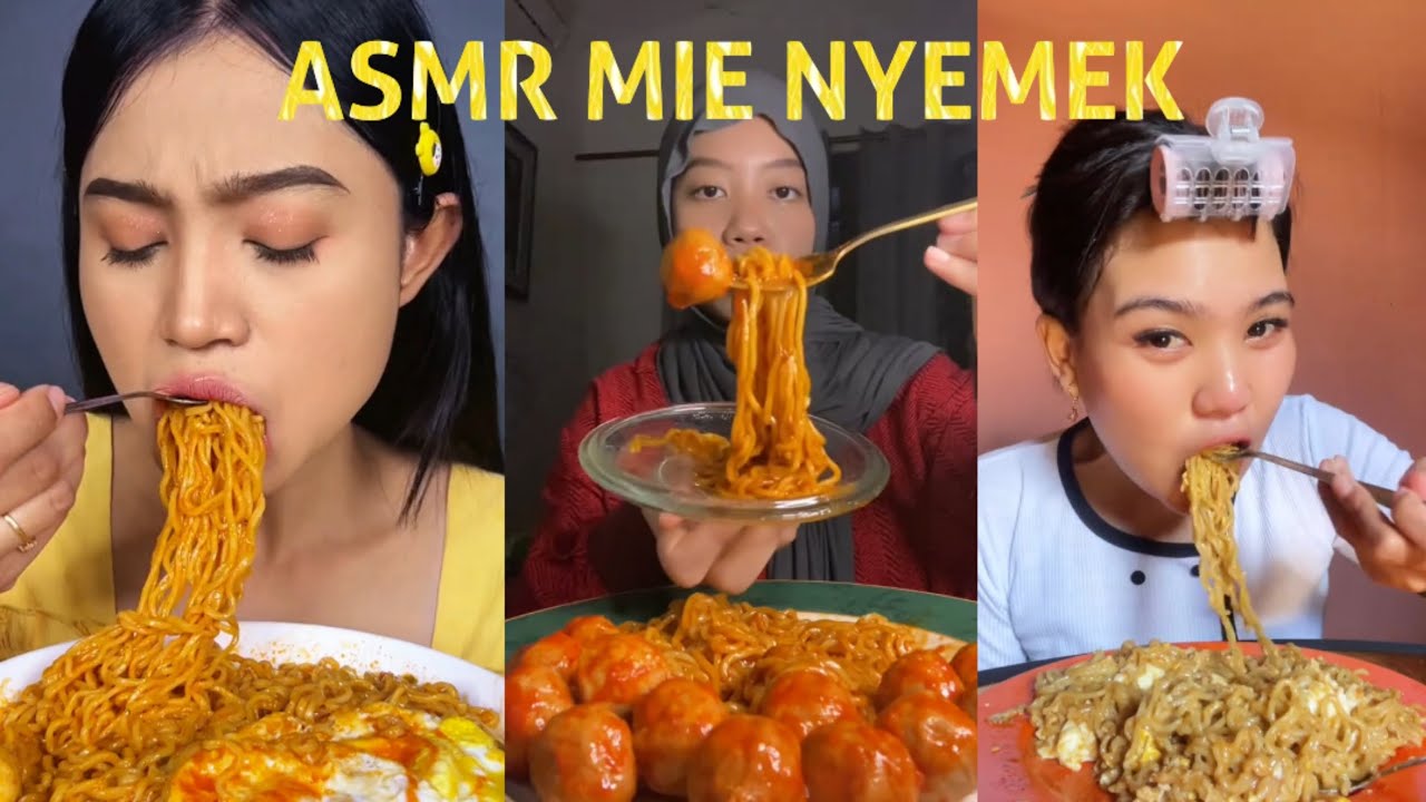 ASMR MIE NYEMEK 🤤😋😍 // MUKBANG MIE NYEMEK PEDAS