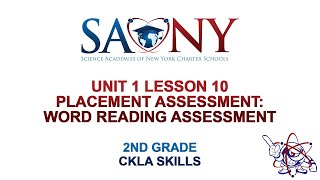 2nd Grade CKLA Skills - Unit 1 Lesson 10 Placement Assessment: Word Reading Assessment