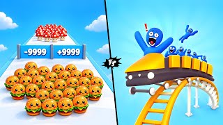 Food RUN 🆚 ROLLER COASTER RUN 3D | All Levels Walkthrough GAMEPLAY"ANDROID,iOS screenshot 1
