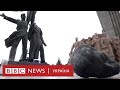 Демонтаж монумента "возз'єднання Росії та України" в Києві