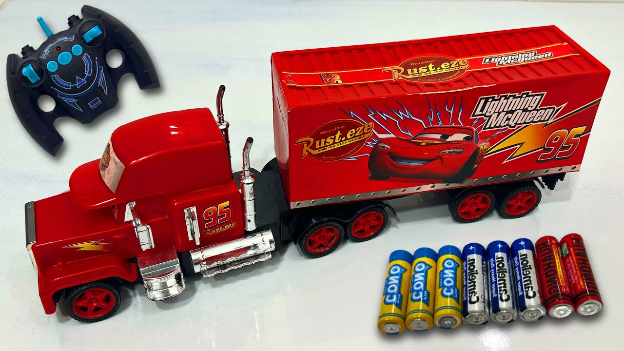 Unboxing Lightning McQuenn Remote Control Car, Deformed Police Car, Dragon Dance, RC Container Truck