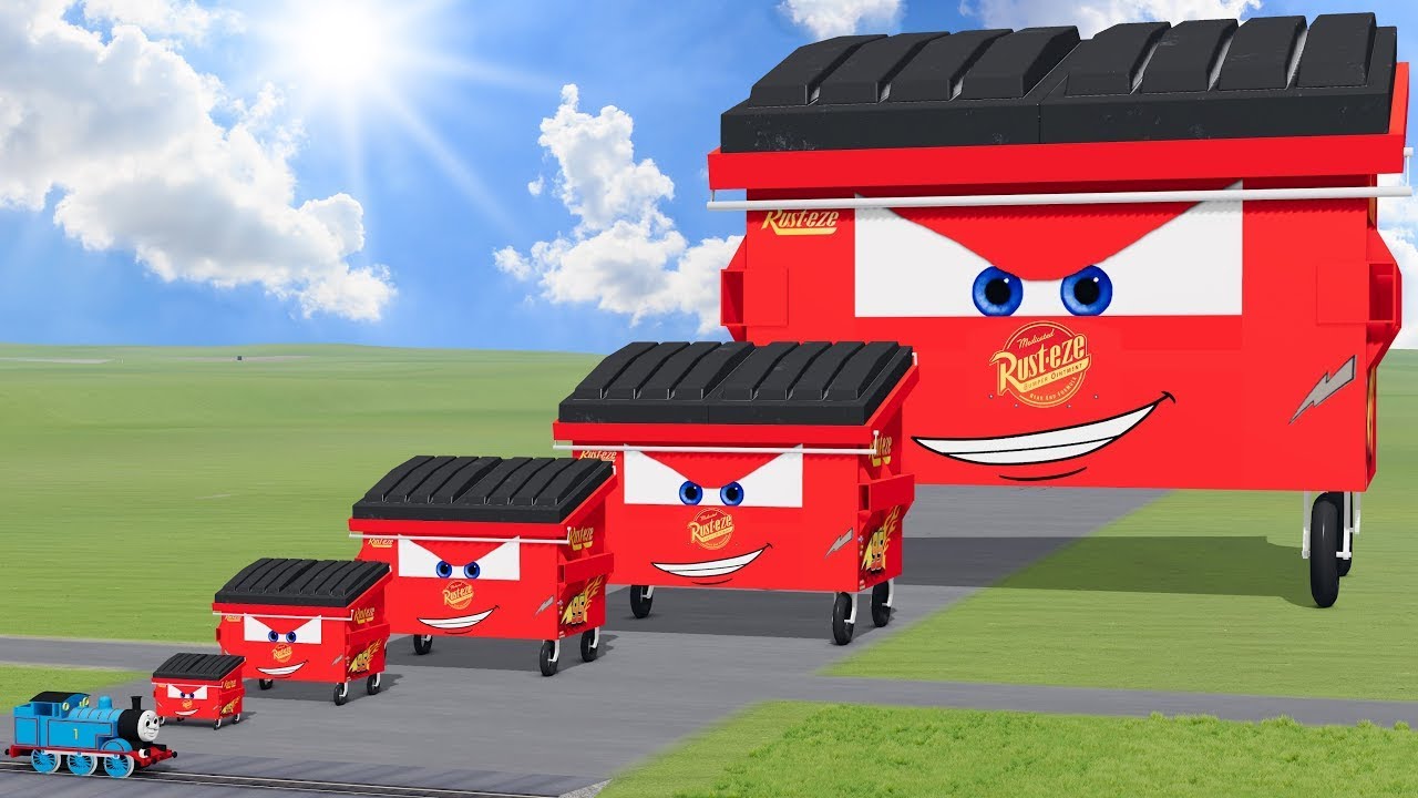 Big vs Small: Trash Can McQueen vs Thomas Train | BeamNG.Drive