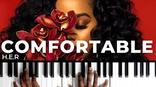 How To Play "COMFORTABLE" By H.E.R | Piano Tutorial (R&B Soul Chords) - r&b songs piano chords