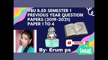 vbu B.ed semester 1 previous year question papers!! #1to4  session 2019-2021 Hazaribag jharkhand!!!!