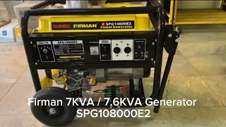 Firman 7KVA Generator SPG108000E2 | Petrol Powered | Key Starter | Mitos Shoppers