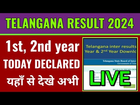 Telangana Inter Result 2024 Live Updates: TSBIE to release 1st, 2nd year scores today at Tsbie 2024